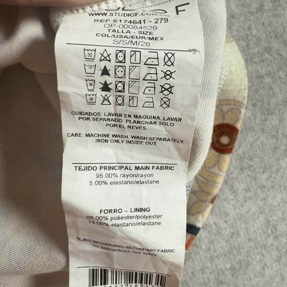 StudioF Babydoll Top Women's Small Gold Blue Floral Y2K 90s Boho Hippie - Picture 9 of 10